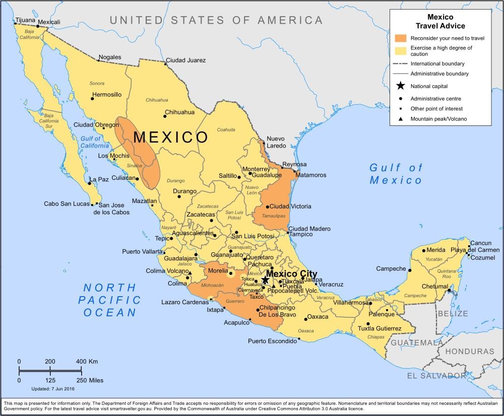 نقشہ میکسیکو کے سائیکلنگ