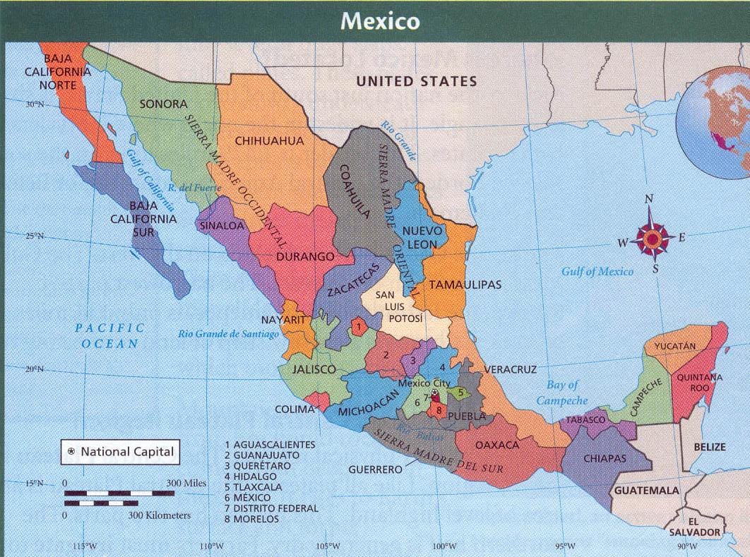 aztec کا نقشہ میکسیکو