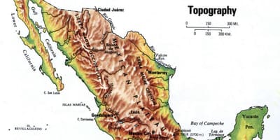میکسیکو topographic نقشہ